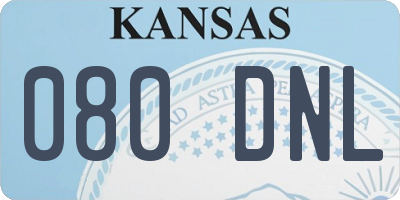 KS license plate 080DNL
