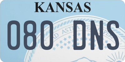 KS license plate 080DNS