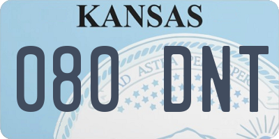 KS license plate 080DNT