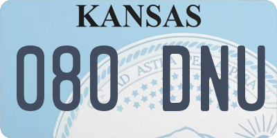KS license plate 080DNU