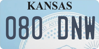 KS license plate 080DNW