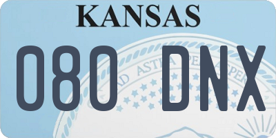 KS license plate 080DNX
