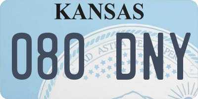 KS license plate 080DNY
