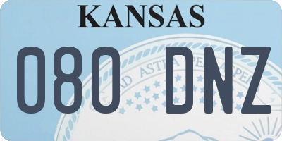 KS license plate 080DNZ