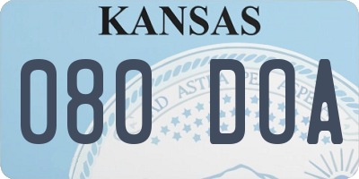 KS license plate 080DOA