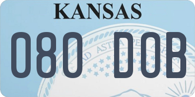 KS license plate 080DOB