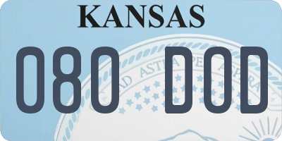 KS license plate 080DOD