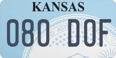 KS license plate 080DOF