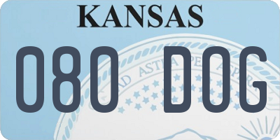 KS license plate 080DOG