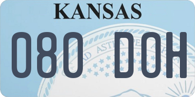 KS license plate 080DOH