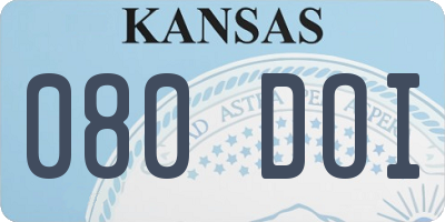 KS license plate 080DOI