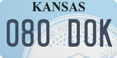 KS license plate 080DOK