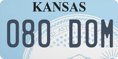 KS license plate 080DOM