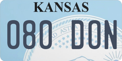 KS license plate 080DON