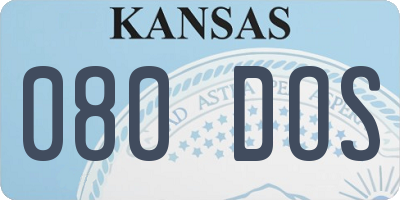 KS license plate 080DOS