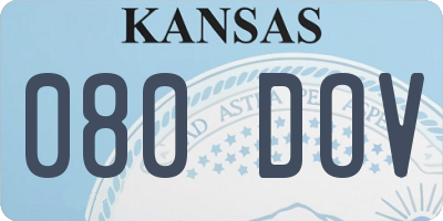 KS license plate 080DOV