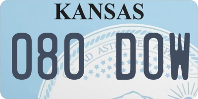 KS license plate 080DOW