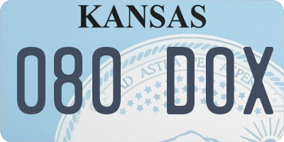 KS license plate 080DOX