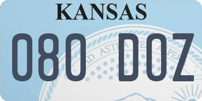 KS license plate 080DOZ