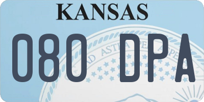 KS license plate 080DPA