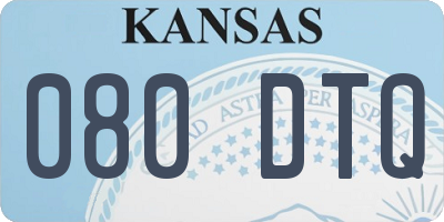 KS license plate 080DTQ