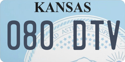 KS license plate 080DTV