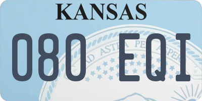 KS license plate 080EQI