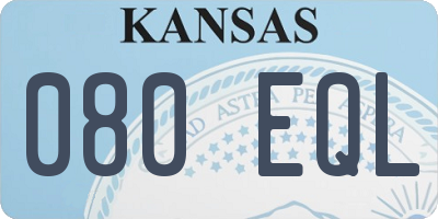 KS license plate 080EQL