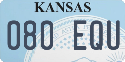 KS license plate 080EQU