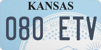 KS license plate 080ETV