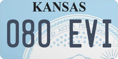 KS license plate 080EVI