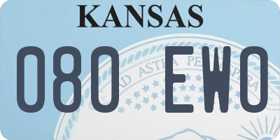 KS license plate 080EWO