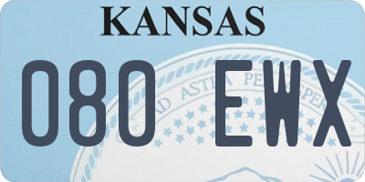 KS license plate 080EWX