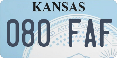 KS license plate 080FAF