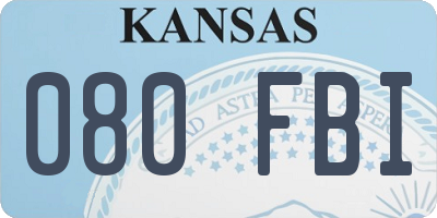 KS license plate 080FBI