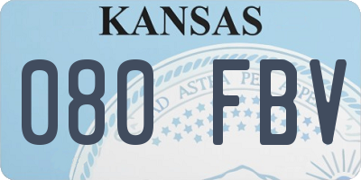 KS license plate 080FBV