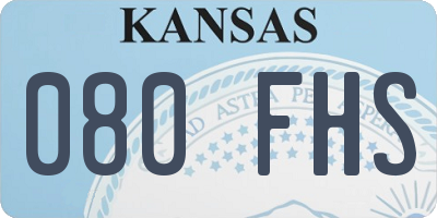 KS license plate 080FHS
