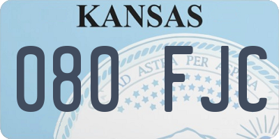 KS license plate 080FJC