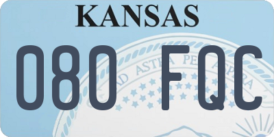 KS license plate 080FQC