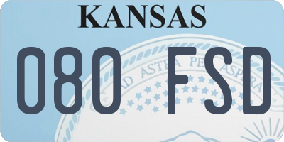 KS license plate 080FSD