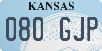 KS license plate 080GJP