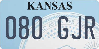 KS license plate 080GJR