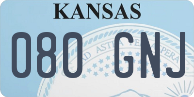 KS license plate 080GNJ