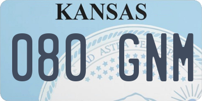 KS license plate 080GNM