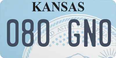 KS license plate 080GNO