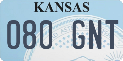 KS license plate 080GNT