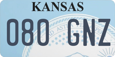 KS license plate 080GNZ