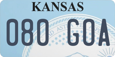 KS license plate 080GOA