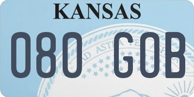 KS license plate 080GOB