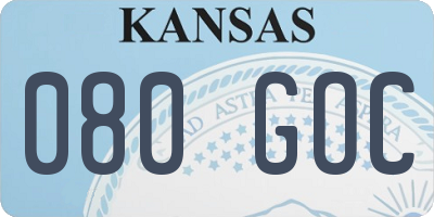 KS license plate 080GOC